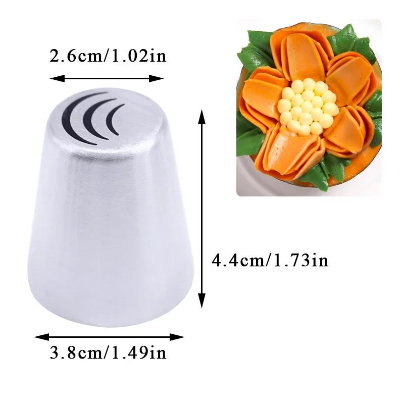 

3pcs Russian Tulip Icing Rose Pastry Nozzles Cake Decorating Tools Flower Icing Piping Nozzle Cream Cupcake Baking Accessories