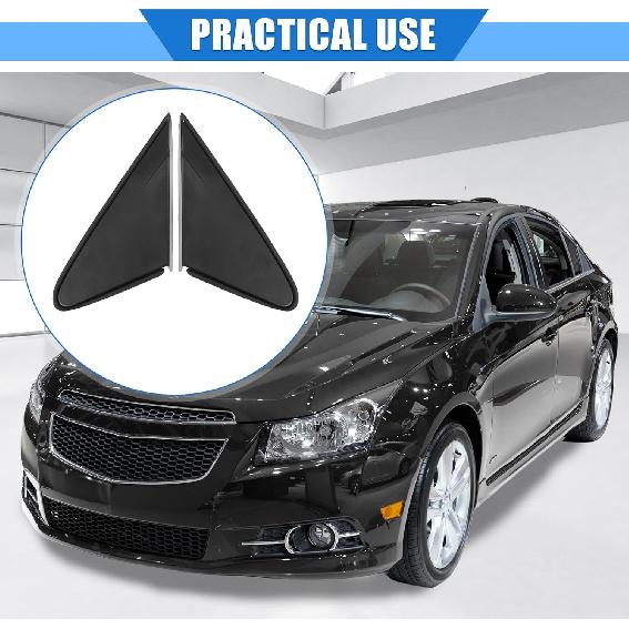 1 Pair Side Rear View Mirror Corner Triangle Trim Compatible for Chevrolet Cruze 2011-2016, Durable Plastic Black Left Right Side Mirror Panel Cover