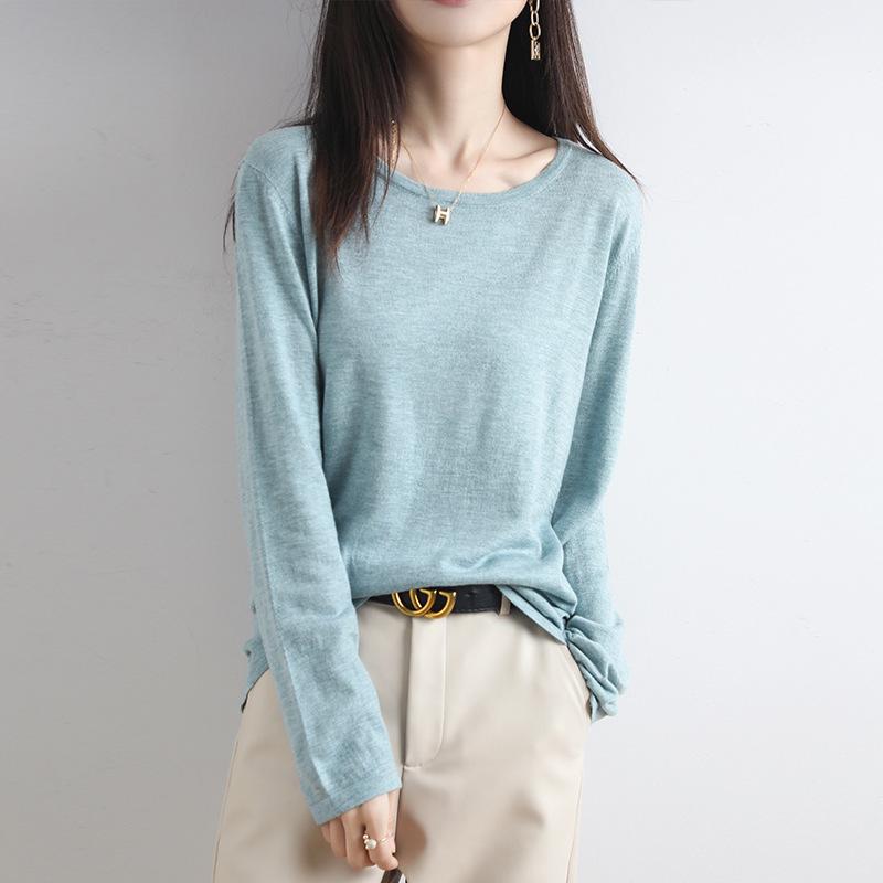 

Женский пуловер из мериносовой шерсти свободного кроя Large