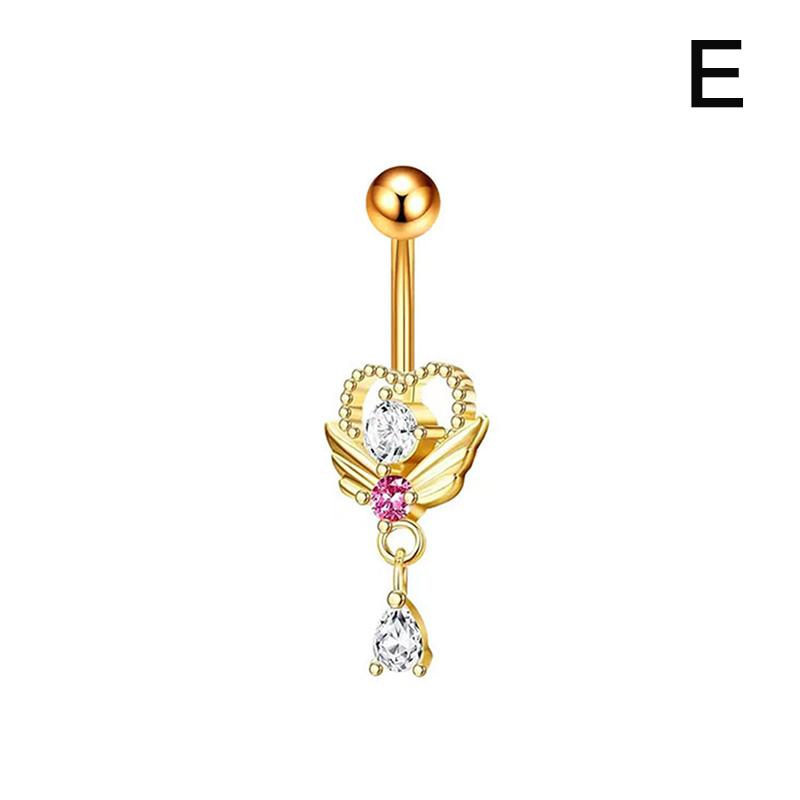 Zirkon Herz Bauchnabel Nagel Piercing Gefälschte Bauchnabel Ring Körper Schmuck Für Frauen
