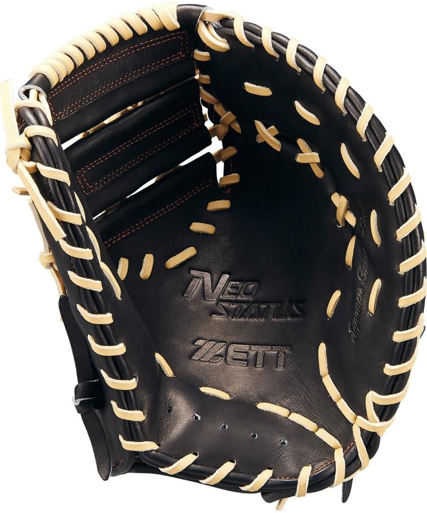 ZETT Neo Status First Base Mitt for Youth Softball B BJFB70513N Baseball, Black/Pastel (1932)