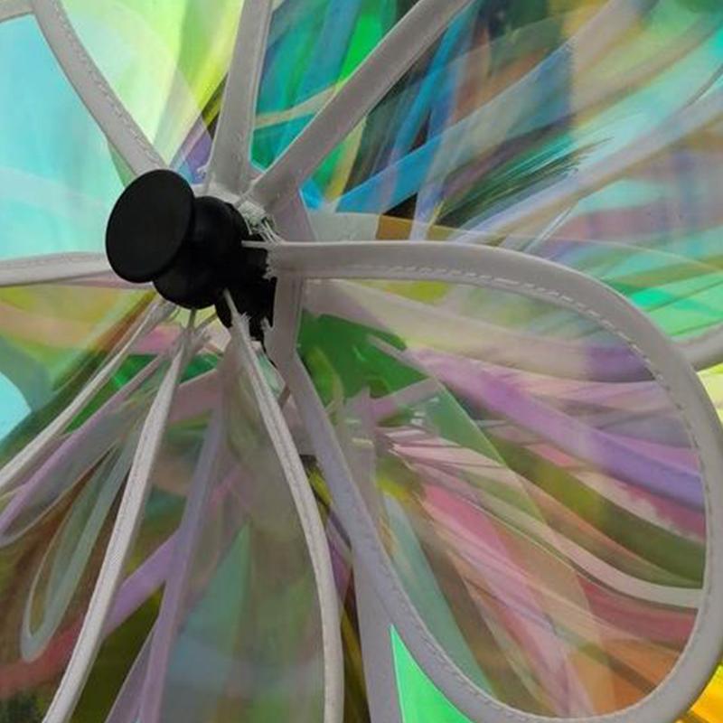 1Pc Sunflower Windmill Pinwheel Colourful Sequins Foldable Windmill Carry Camping Picnic Home Garden Decoration