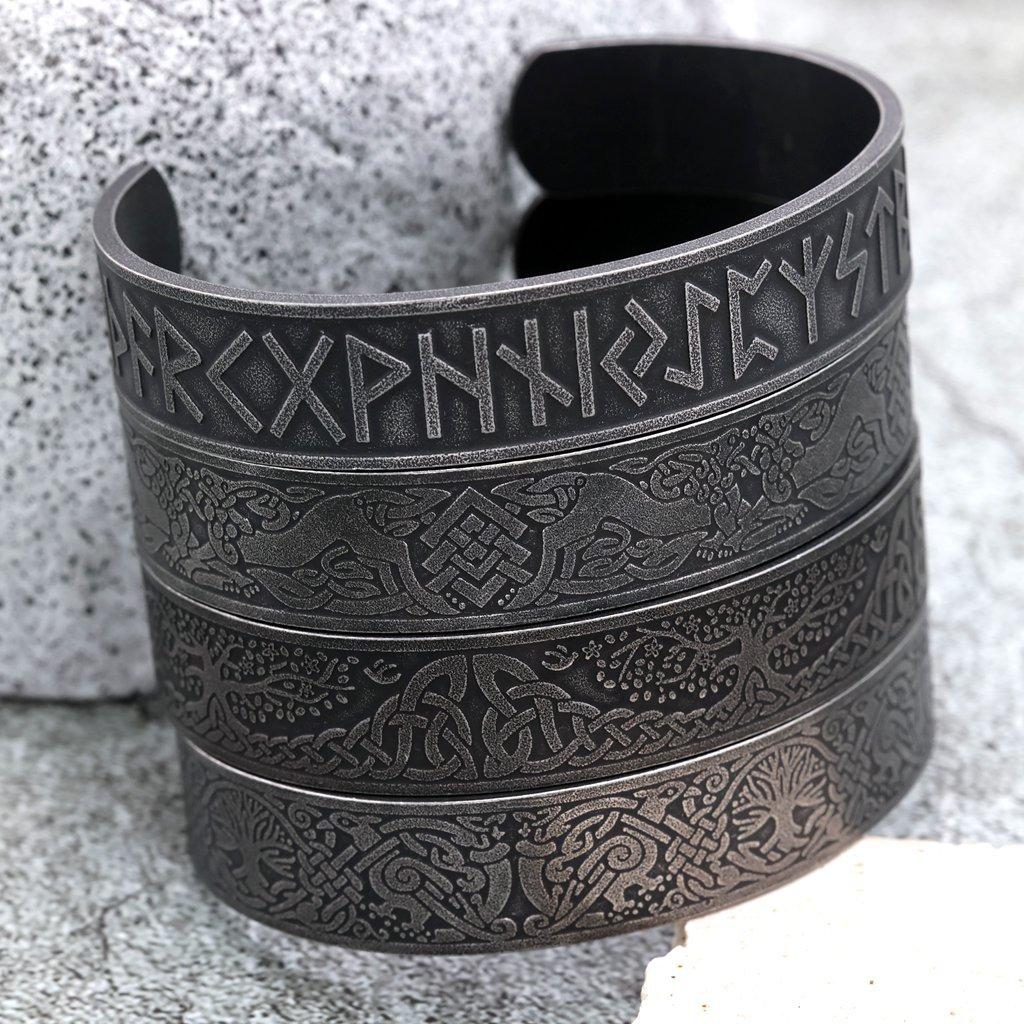 Viking Stainless Steel Old Bracelet Vintage Viking Totem C-Bracelet