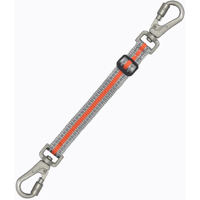 Double Ended Collar Backup Clip for Dog Harnesses, Safety Clip for Prong Collar with Gentle Nylon Webbing for Light Dog