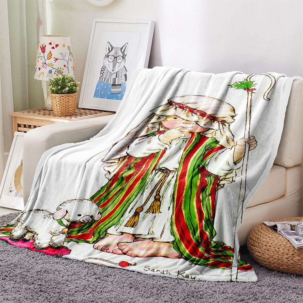 1 Stück SaraKey bedruckte Flanelldecke, Hohe Qualität für alle Jahreszeiten, Heimdekoration, Wärme und Komfort, Perfekt für Weihnachtsgeschenke
