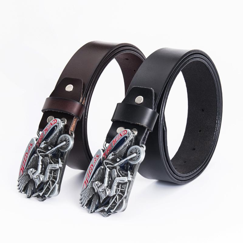 Men's and Women's Locomotives Beautiful Women's Belts Fashionable Retro Whole Real Cowhide Belts
