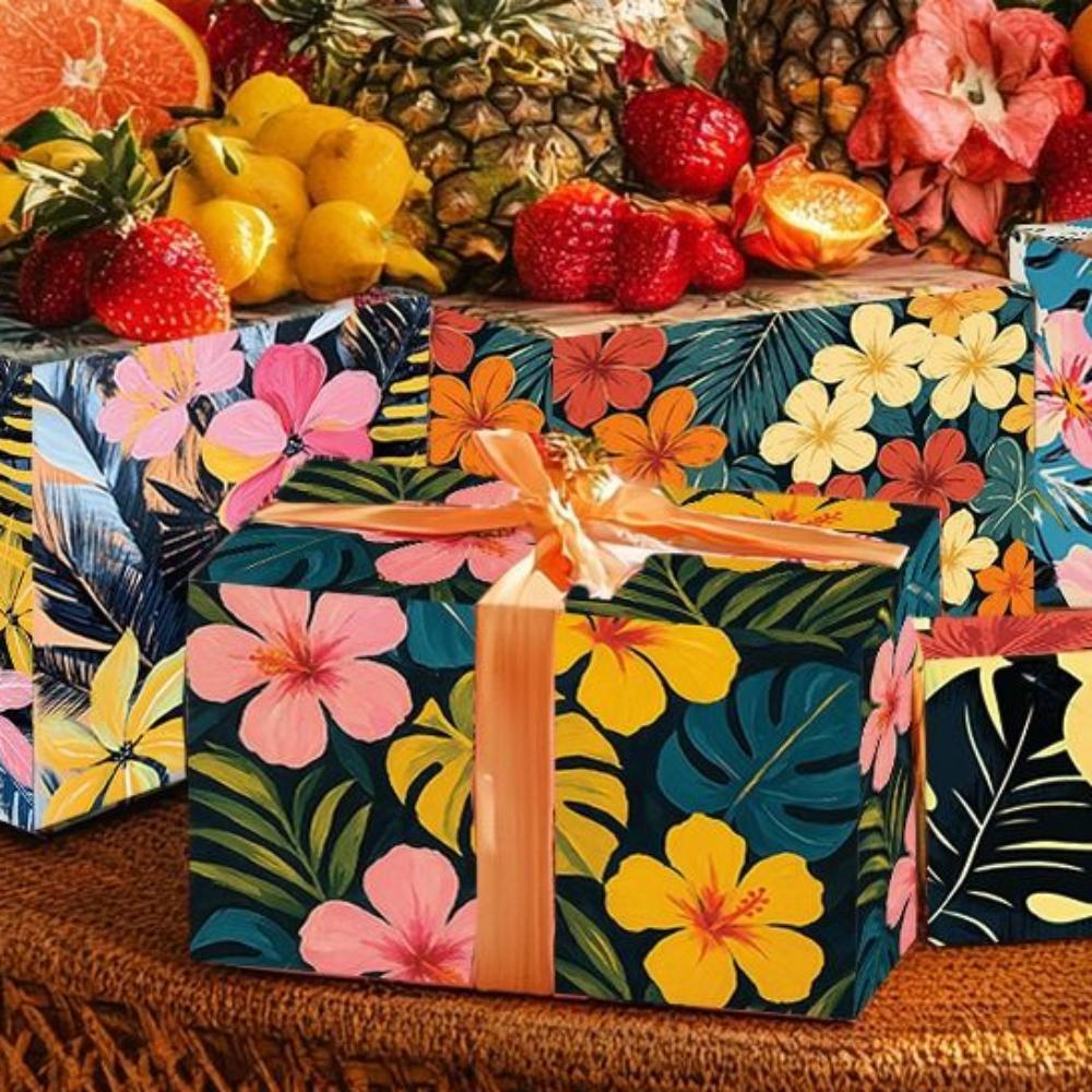 24pcs Cartoon Summer Fruit Craft Paper Flower Gift Packaging Paper Birthday Party Gift Supplies