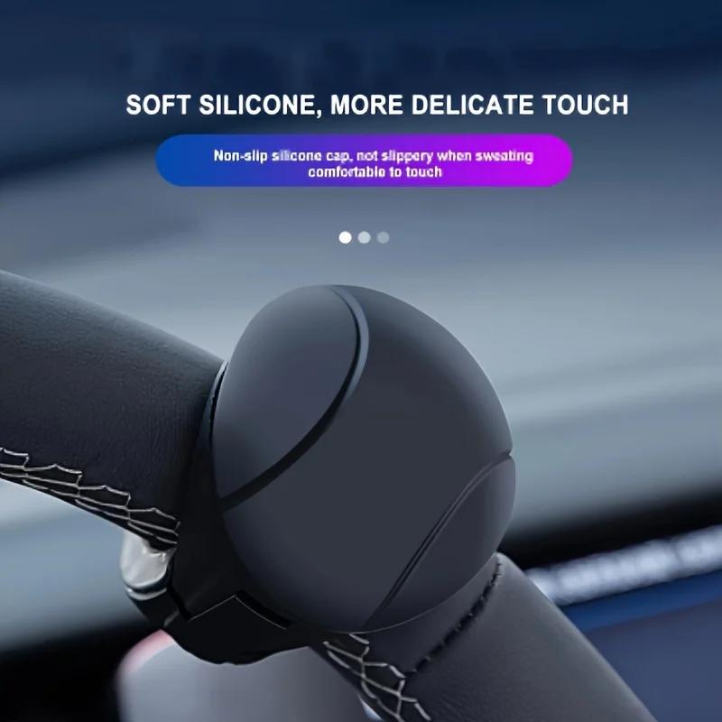 Easy-Grip Silicone Steering Wheel Knob 360° Smooth Rotation One-Hand Operation with Built-in Metal Bearing & Non-Slip Grip