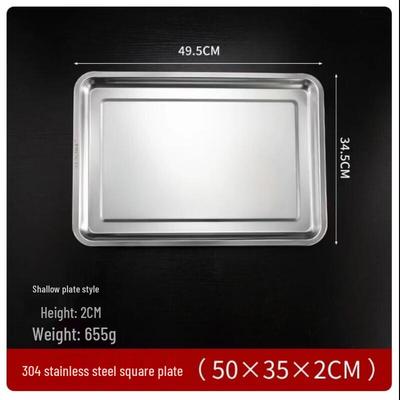 Plateau Rectangulaire en Acier Inoxydable de Qualité Alimentaire 304