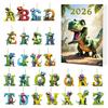 Englischer Aufklärungs Lernwerkzeug 26 Buchstaben Cartoon Dinosaurier Adventskalender, 2D Acryl Dino Figuren Nicht Wiederholende Buchstaben Ornamente Weihnachten
