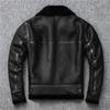 Men's PU Leather Jacket Retro Winter Clothing Thermal Lapel