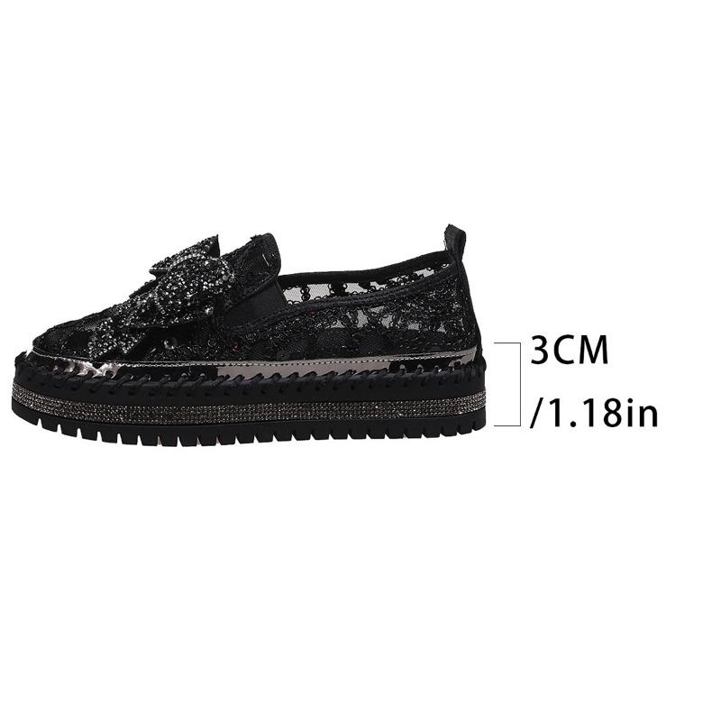 Sponge Cake Female Summer Thick Sole One Pedal Lazy Fisherman Shoes Lace Rhinestone Beanie Shoes Single Shoes