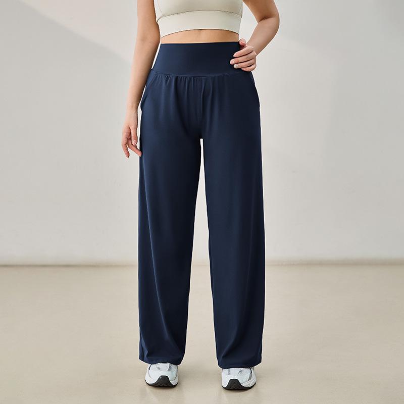 Plus Size High Waist Tummy Control Quick Dry Wide Leg Pants for Slimming and Fitness