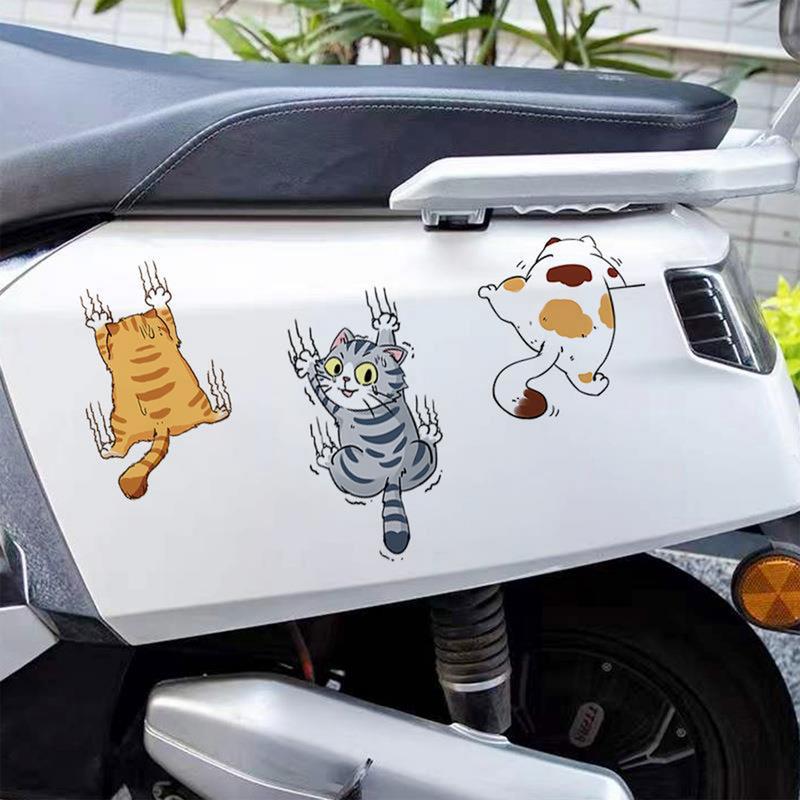 Katzenkratzaufkleber fürs Auto, Fahrzeugkratzkatze, Grafik-Aufkleber fürs Auto, entzückende und humorvolle Katzen-Autoaufkleber für Gepäck, Wand, Motorc