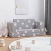 VidaXL Children's 2-Seater Sofa Bed, Daybed with Backrest and Armrests, Guest Bed for Toddlers Living Room, Light Grey 357034