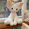 Hairless German Rex Cat Plush Toy Kitten Birthday Gift Stuffed Animal Kids Doll