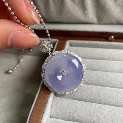 Gentle Natural Ice Chalcedony Violet Necklace For Women Gorgeous High Quality Crystal Light Purple Pendant Jewelry