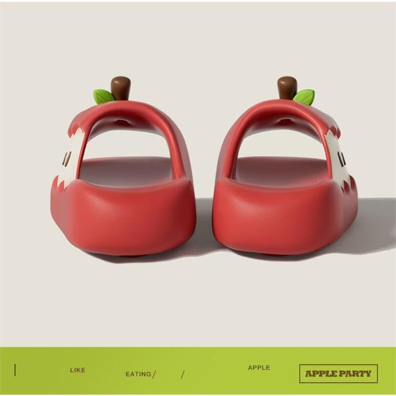 Original Small Apple Slippers Original Couple Summer Home Cute Thick Bottom Dormitory Sandals External Wear