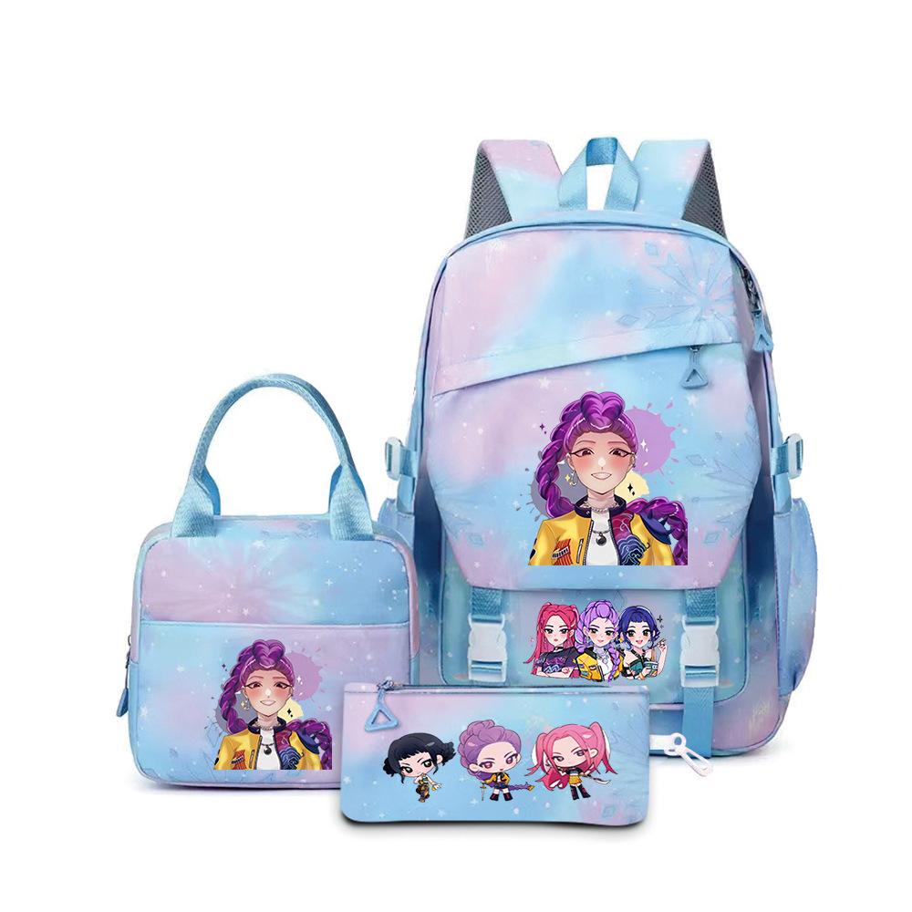 Witch Hunters Three-Piece Backpack Kpop Demon Unters Printed Backpack Lunch Bag