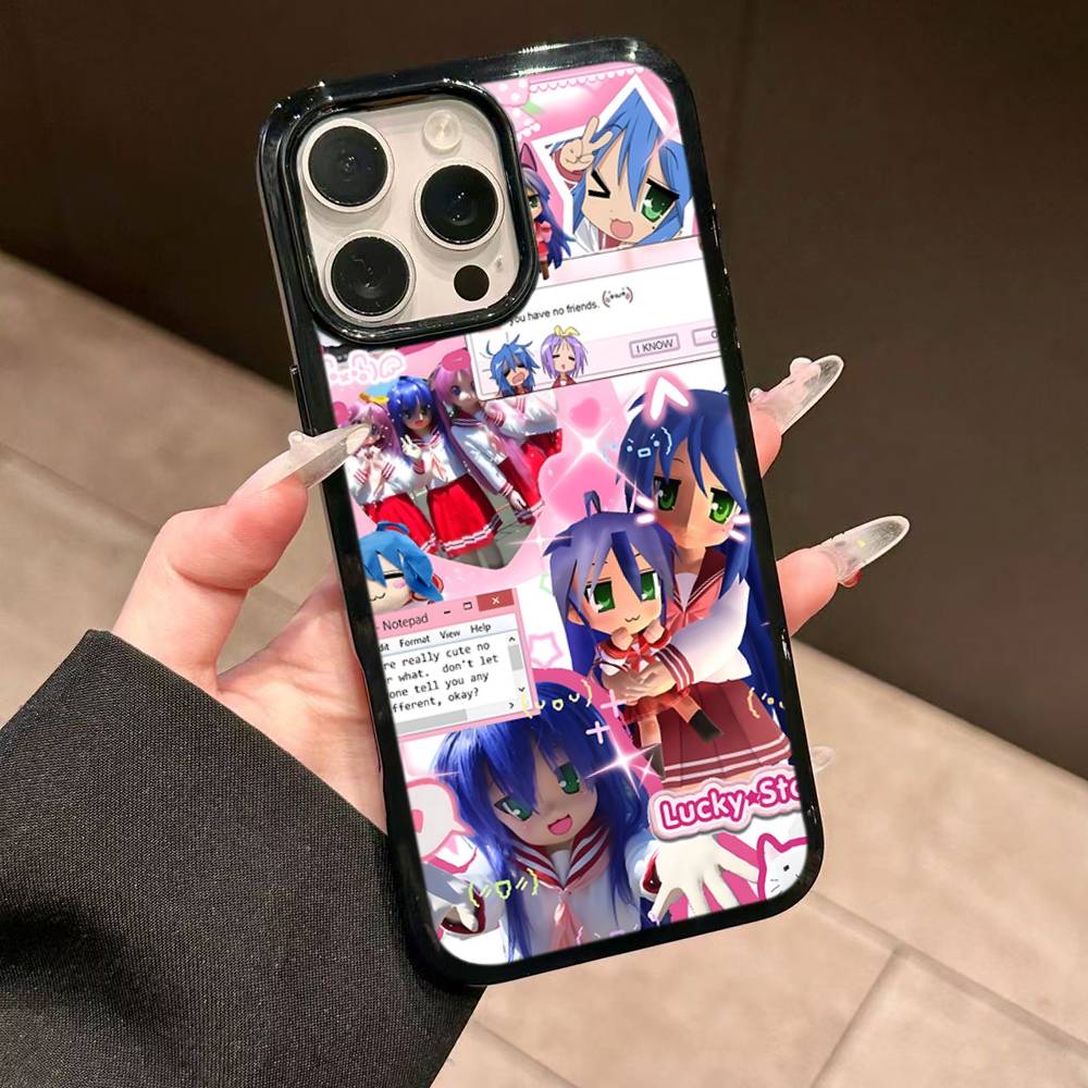 K-Konata Izumi Lucky S-Star For IPhone 11 12 13 14 15 16 17 Pro Max Plus TPU+PC Shockproof Back Phone Cases