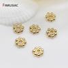 DIY Jewelry Accessories 14k Gold Plated Brass Spacer Beads 6mm Flower Bead Caps Separator For Bracelet Making Supplies