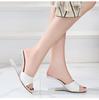 Dames Zomer Nieuwe Sexy Kristal Transparante Hoge Hakken Glas Strass Helling Hak Lakleer Slippers 1098 Serie 6cm LFD