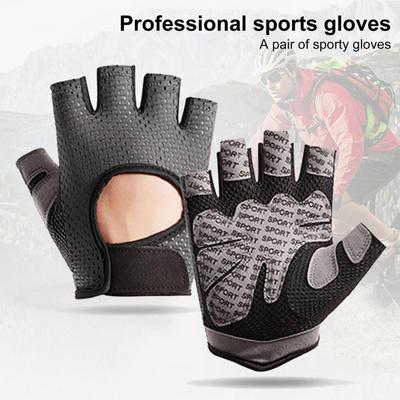 1 Paar Sporthandschuhe Hohlnetz Halbfinger Unisex Rutschfest Hohe Reibung Verschleißfest Vollhand Gewichtheben Cy