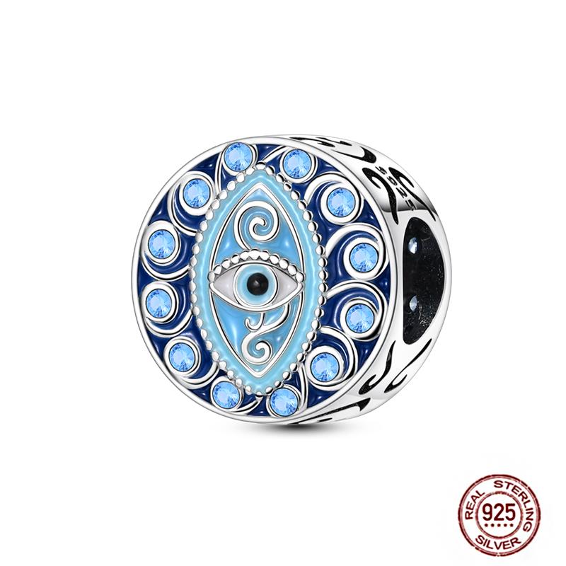 Standard Copper Craft Rotate Devil'S Eye Charms Fit Authentic Bracelet Blue Fatima Hand Palm Spacer Charms Handmade Jewelry Gift