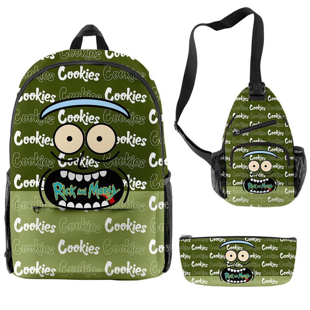 Cook 3D Printing Large Capacity Multifunctional Male And Female Versatile Backpack Student Bag Three-Piece Set