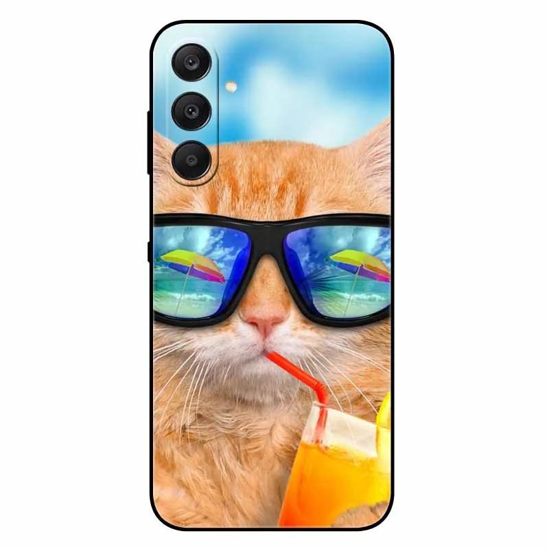 For Samsung A17 5G Case Black Silicone Soft Fashion Animal Back Cover For Samsung Galaxy A17 5G TPU Coque Cute Protective Bumper