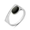 Silver Ring with Natural Onyx, Cubic Zirconia, Product Weight 2.84 G (60002094)