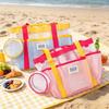 Large Capacity Mesh Swim Bag Breathable Beach Storage Bag  Toiletries Essential Organizer