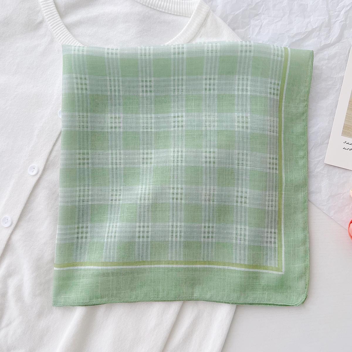 

Korean Version Ins Style Sub-Square Scarf Women S Fresh And Breathable Decorative Scarf Sweet Thin Silk Scarf Photo Headscarf 58-58cm