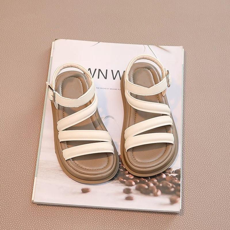 Girls shoes children's princess Roman sandals 2025 new summer summer sports girls soft-soled beach shoes