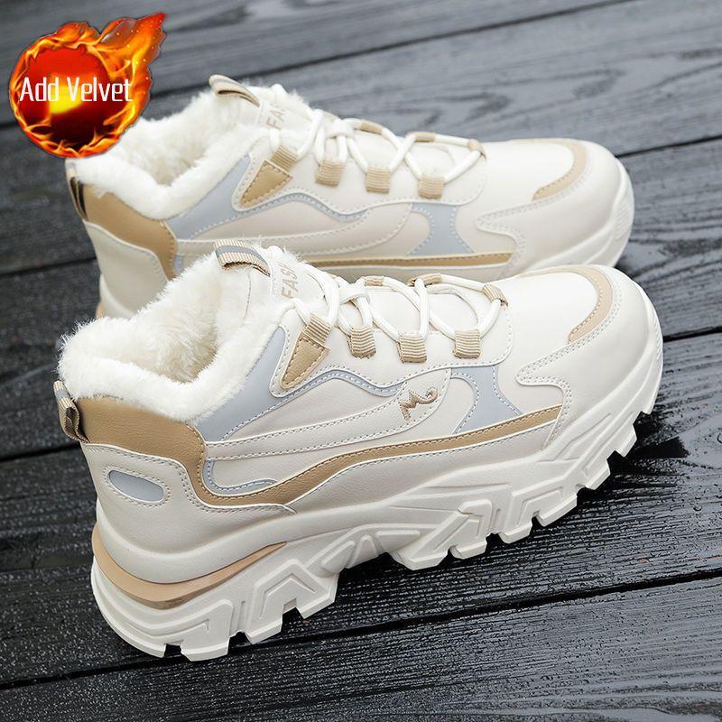 

Winter New Fleece Lined Chunky Sneakers for Women Warm Cotton Sports Shoes Trendy Casual Footwear for Students 40