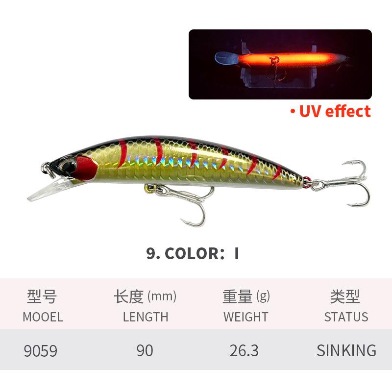 ABS Lure Fishing Bait Long-Cast Sinking Minnow Artificial Hard Bait 263g/90mm Freshwater Sea Shore Fishing Snakehead