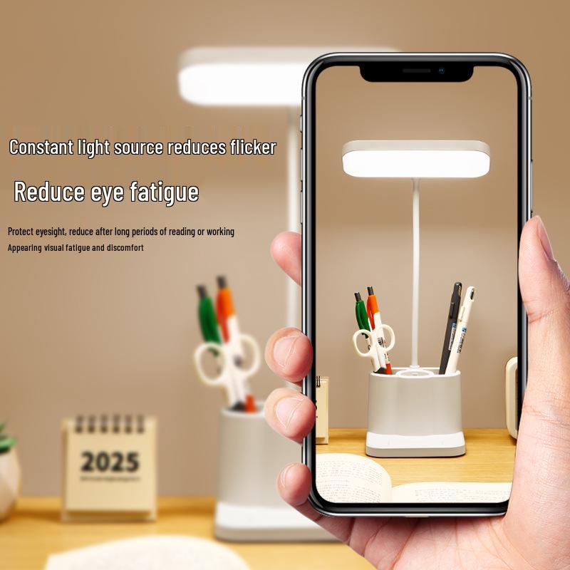 Multifunctional LED Desk Lamp with Pen Holder & Eye Protection for Students - Charging & Night Light