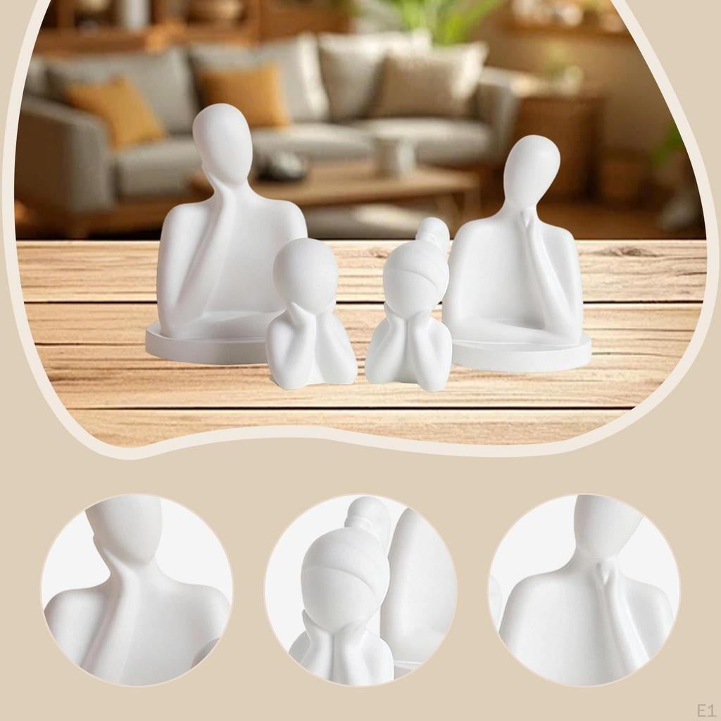 Family Figurines Statue Abstract Ornament Desk Decoration Thinking Sculpture for Bedroom Table