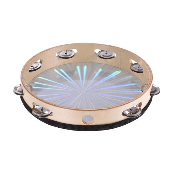 6/8/10inch Reflective Tambourine Single Row Bell Jingle Percussion Instruments