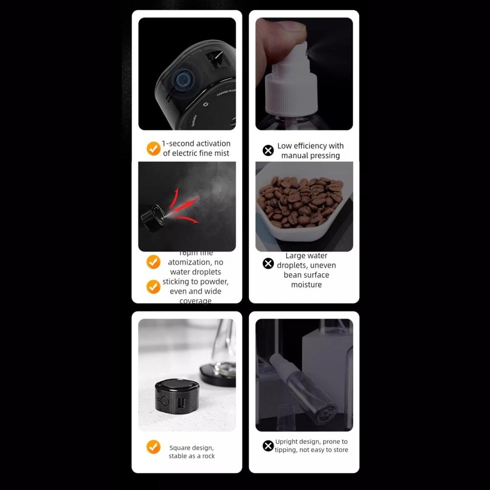 Coffee Bean Sprayer with Electric Atomizer and Magnetic Base for Static Control