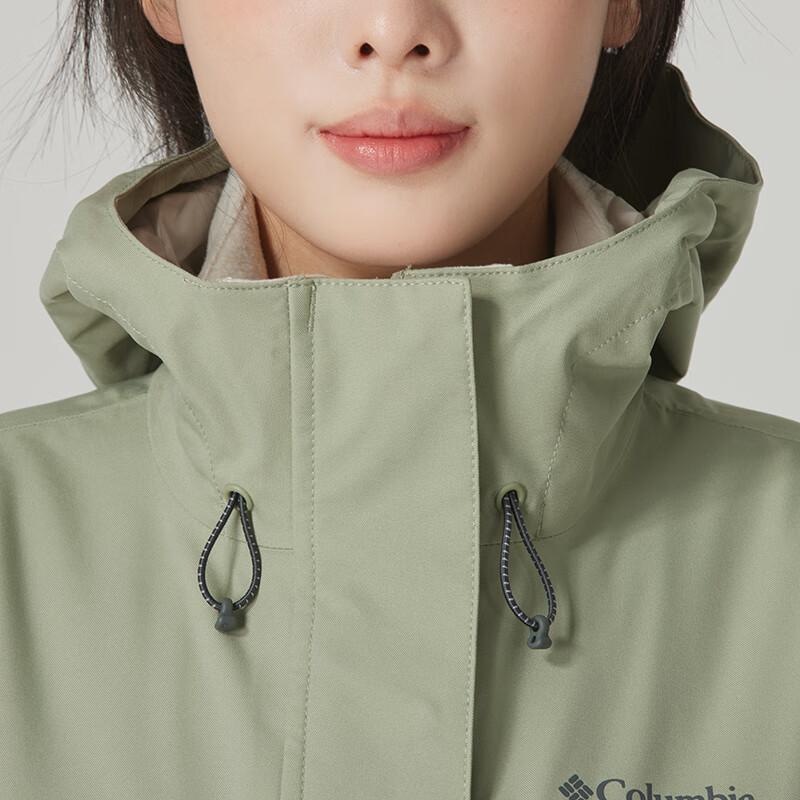 Columbia Hiking Three-In-One Hooded Long Sleeve Jacket Women jackets Green XR4388-348