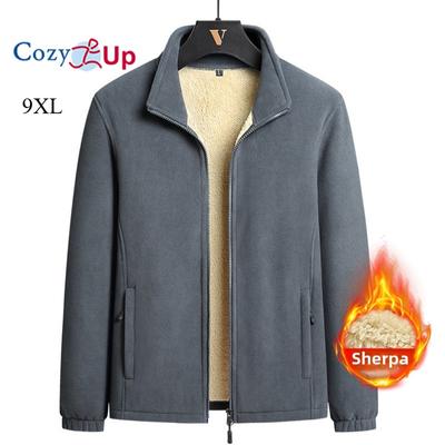 Cozy Up Men's Lightweight Full Zip Soft Polar Fleece Jacket Outdoor Recreation Coat with Zipper Pockets