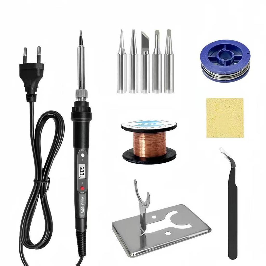 60W Adjustable Temperature Digital Soldering Iron Set - Household 80W Welding Repair Tools