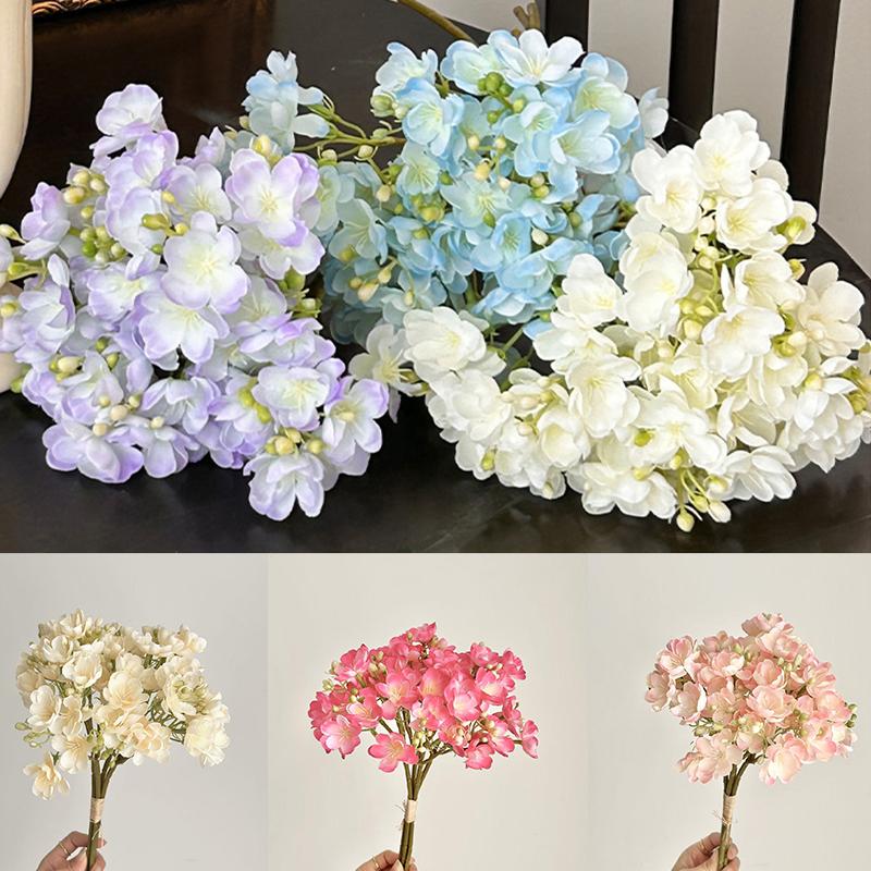 4pcs/bundle Fake Flower Elegant Silk Flower Home Vase Decor Simulated Jasmine Flower Home Hotel Shopping Mall Decoration 40cm