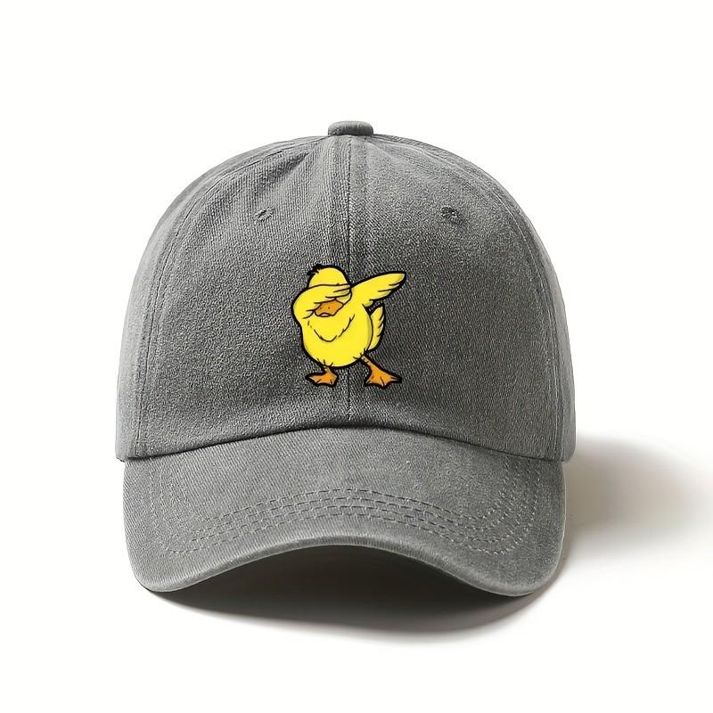 Dabbing Duck Baseball Cap Washed Cotton Adjustable Snapback Hat Funny Graphic Streetwear Cap
