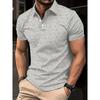 Men's Summer Polo Shirt Black and White Polka Dot Short Sleeved Casual Top