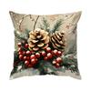 Christmas Pinecone Cushion Pillowcase Printed Polyester 45X45Cm Throw Pillowcover Decorative Sofa Cushion Pillowslip Home Decor
