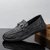 Men S Embossed Crocodile Pattern Soft Sole Casual Slip On Loafers