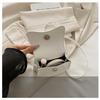 New Vintage Faux Leather Shoulder Bag for Women Solid Color Minimalist Niche Design Commute Handbag