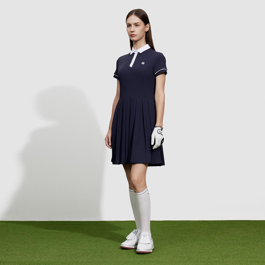 New FILA SS24 Short Sleeved Dresses Women's Tide Blue A11W425310FDB